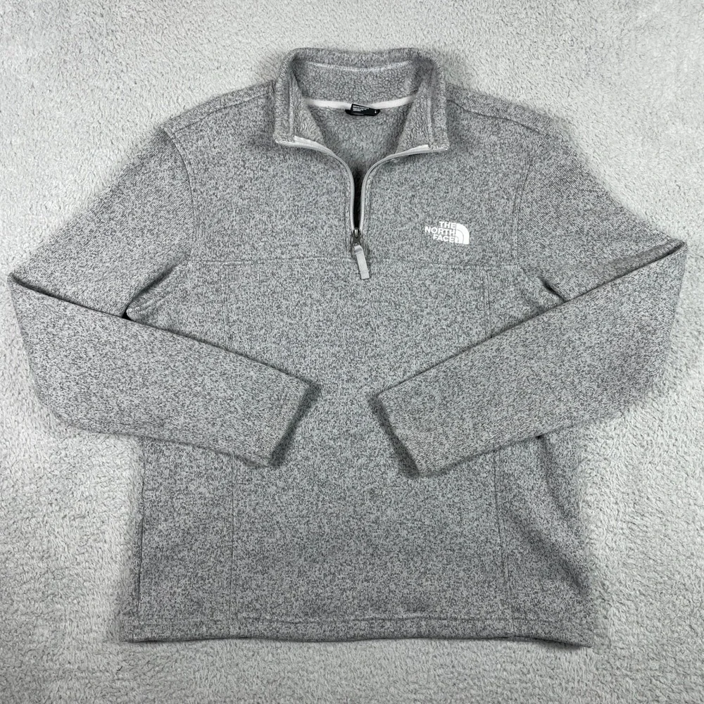 The North Face Gordon Lyons 1/4 Zip Pullover Mens Large Gray Heather Fleece